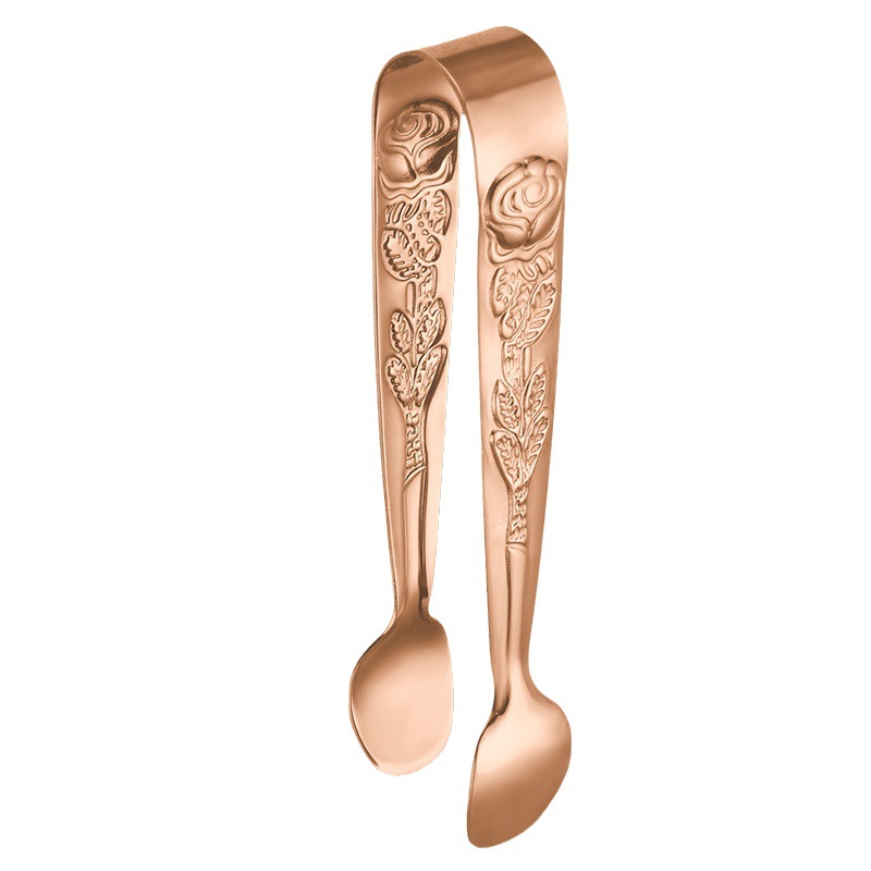 Cruz-frontera 304 de acero inoxidable Rosa patrón de azúcar clip en stock engrosada mini clip de alimentos bar clip de hielo