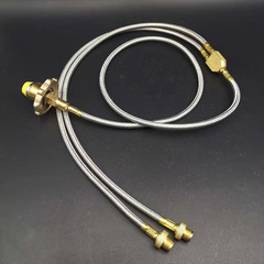 One-piece two-card flat gas cylinder manifold liquid gas outdoor gas stove nozzle adapter conversion connecting tube inflation valve