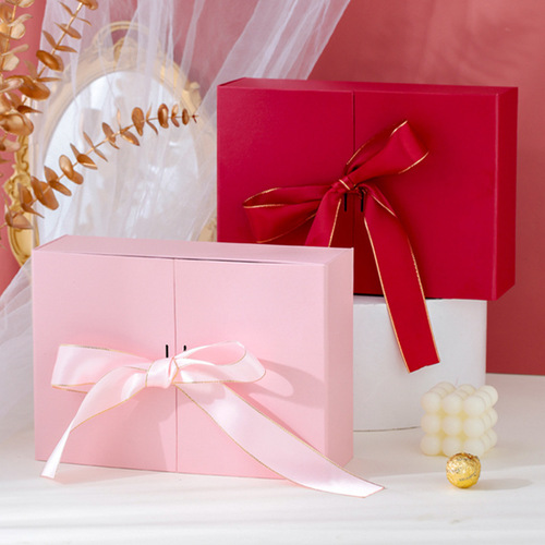 Rectangle double-door gift box for birthday, festival, wedding, and hand-held gift packaging, empty box for Qixi gift box
