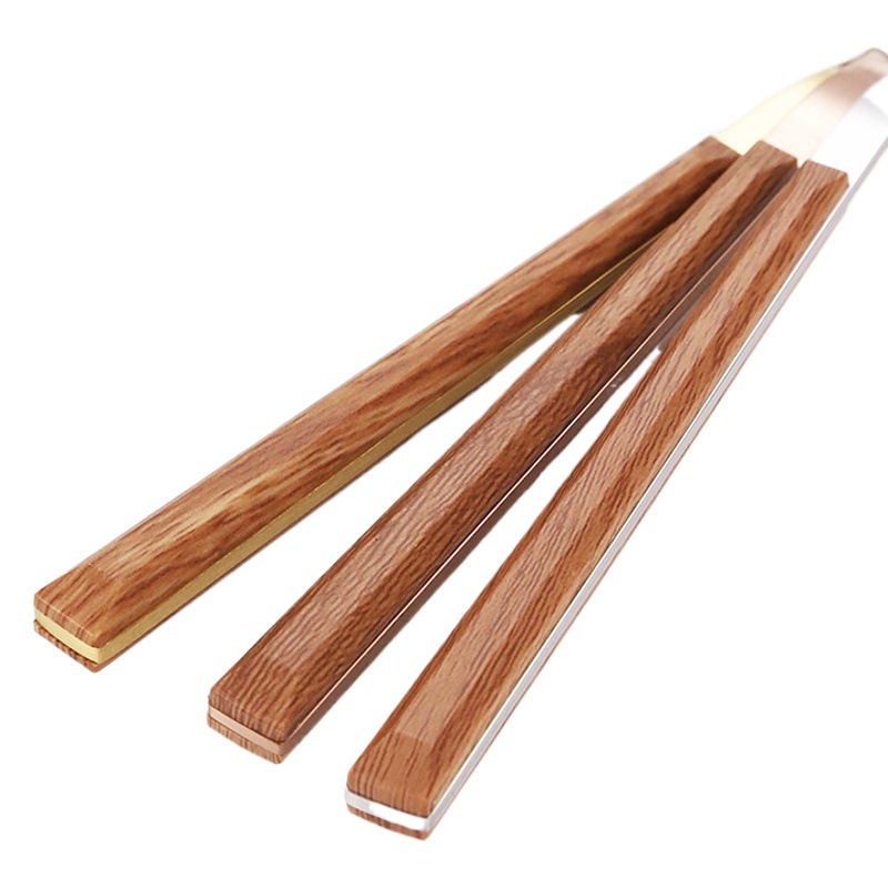 Al por mayor creativo japonés occidental vajilla caja de regalo traje Hotel Acero inoxidable madera grano cuadrado mango cuchillo tenedor postre cuchara