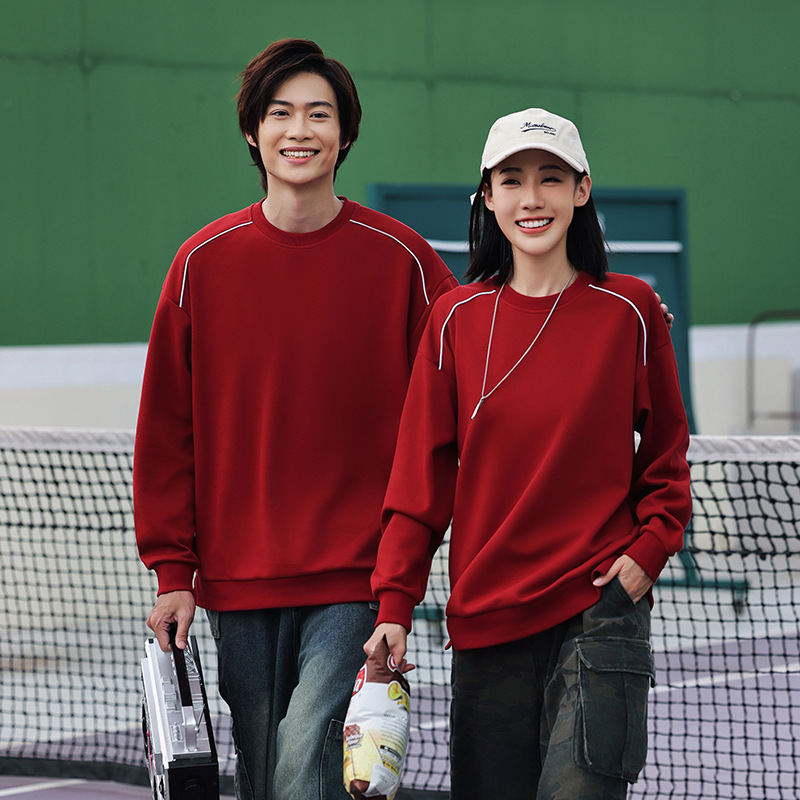 Camiseta de cuello redondo de tornillo pesado personalizada ropa corporativa de grupo camisa publicitaria ropa de trabajo de manga larga logotipo impresa