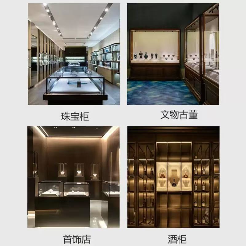 led珠宝立杆射灯展示柜 明装落地式超薄磁吸轨道灯嵌入专用聚光灯|undefined