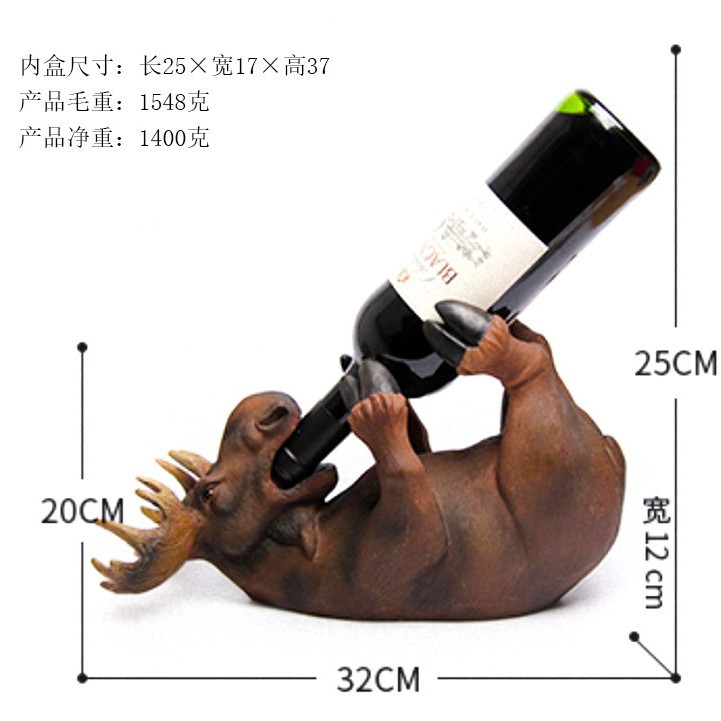 Sala de estar creativa animal cabeza de ciervo alce vino tinto estante de vino muebles para el hogar gabinete de vino decoración decoración hogar soporte de vino oficina