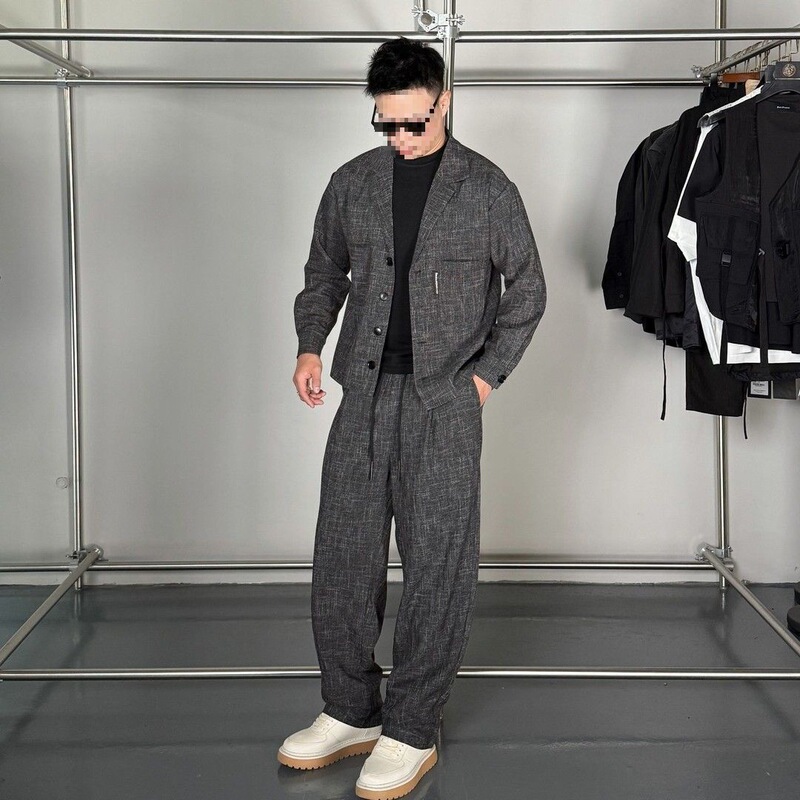2026 Autumn New Two-Piece Men's Suit in Old Money Style, Simple Casual Versatile Fashion Trendy Long Pants Set