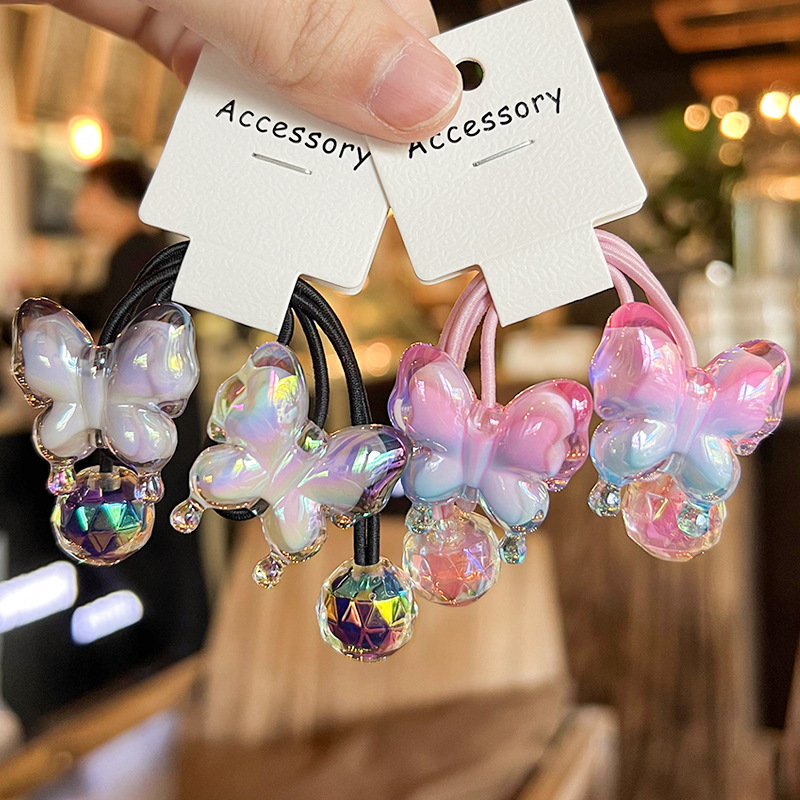 Sweet Girl'S Gradient Color Butterfly Arylic Hair Tie display picture 3