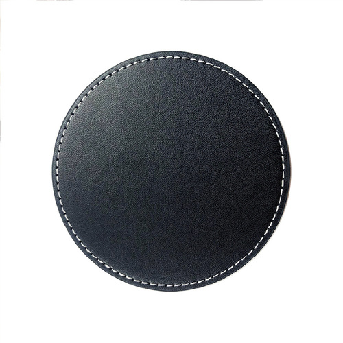 Factory tea coasters can be customized by the company LOGO hand-sewn pu leather coasters with oil edges and insulation pads wholesale