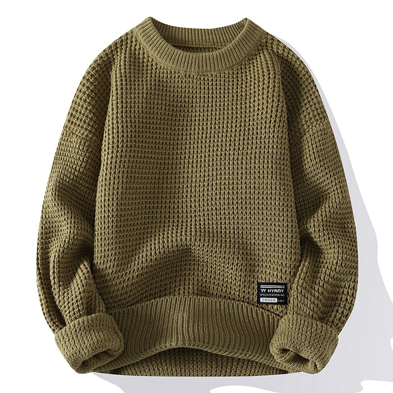 Cross-border foreign trade generation autumn and winter pullover sweater 2024 new round neck thick needle men's sweater retro quality