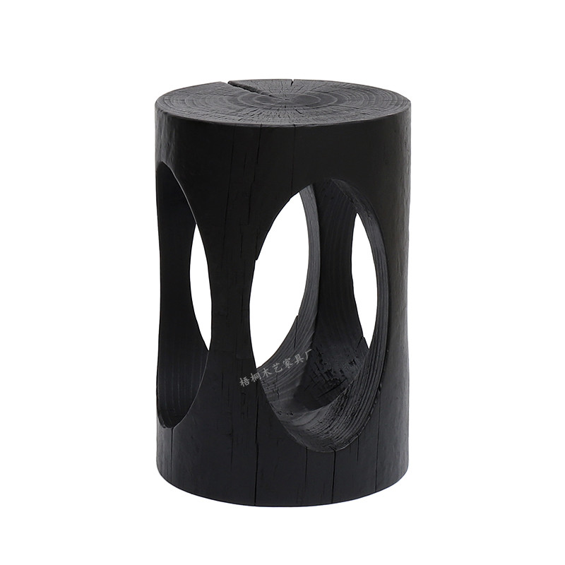 Taburetes de madera de tronco de alojamiento nórdico taburetes de madera maciza taburetes de asiento taburetes de madera maciza