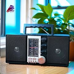 跨境外贸复古收音机双喇叭大功率全波段全频段多功能蓝牙音响新款