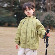 男童春装外套2025连帽春秋新款儿童冲锋衣帅气拉链上衣洋气