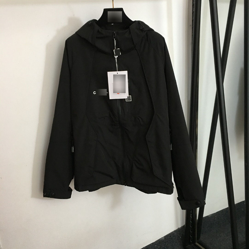 2025 Nanyou Foreign Trade Cross-Border New Style Small Fragrance Logo Letter Print Zipper Pocket Long-Sleeved Hooded Windbreaker Jacket