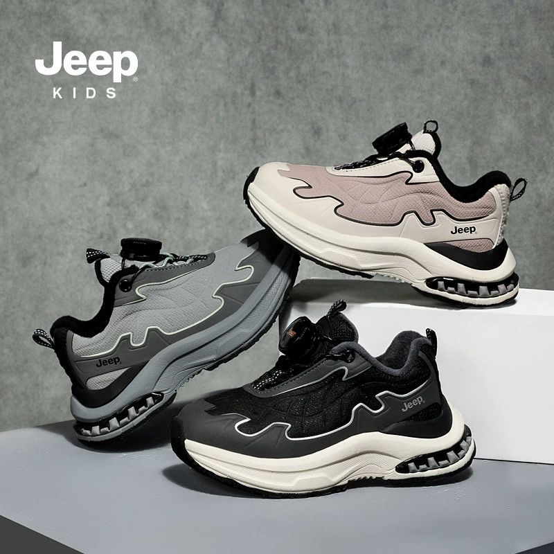 Jeep, зимние флисовые кроссовки для мальчиков, детская обувь, коллекция 2023 года