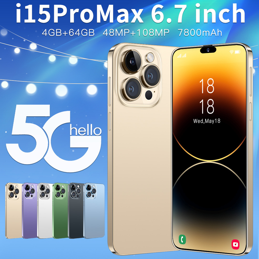 Wholesale of new cross-border mobile phone i15 Pro MAX6+128G6.8-inch large screen for foreign trade 4G intelligent Android phones