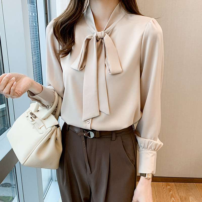 Spring shiffon elegant design base body-friendly long-sleeve with…