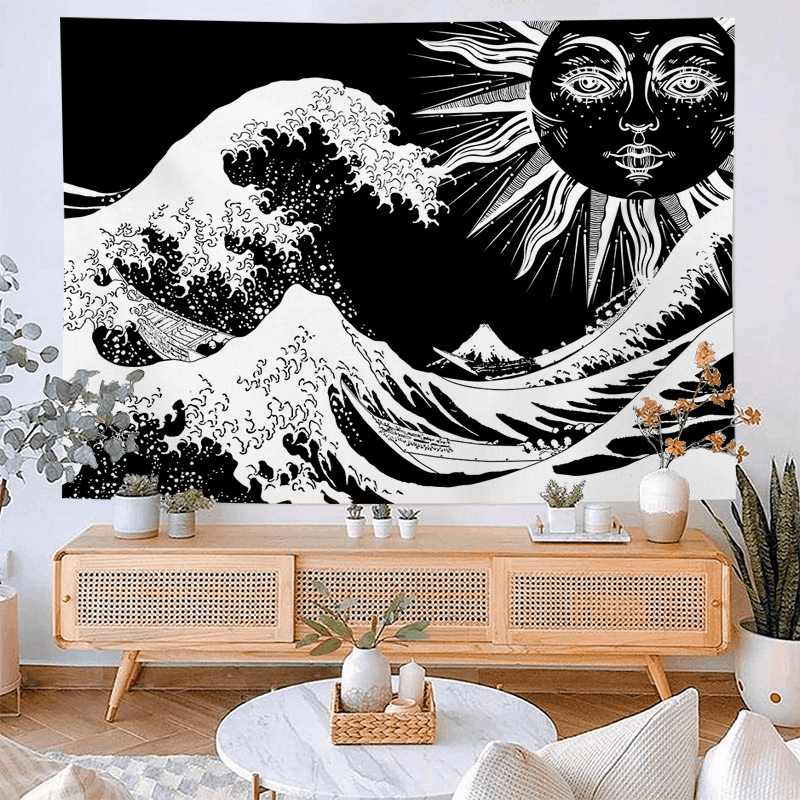 Hängendes Tuch Cartoon Tiger Wandbehang Tuch Hintergrund Tuch Weihnachten Inns hängendes Tuch Schlafzimmer hängendes Tuch Wellen_voghion.com