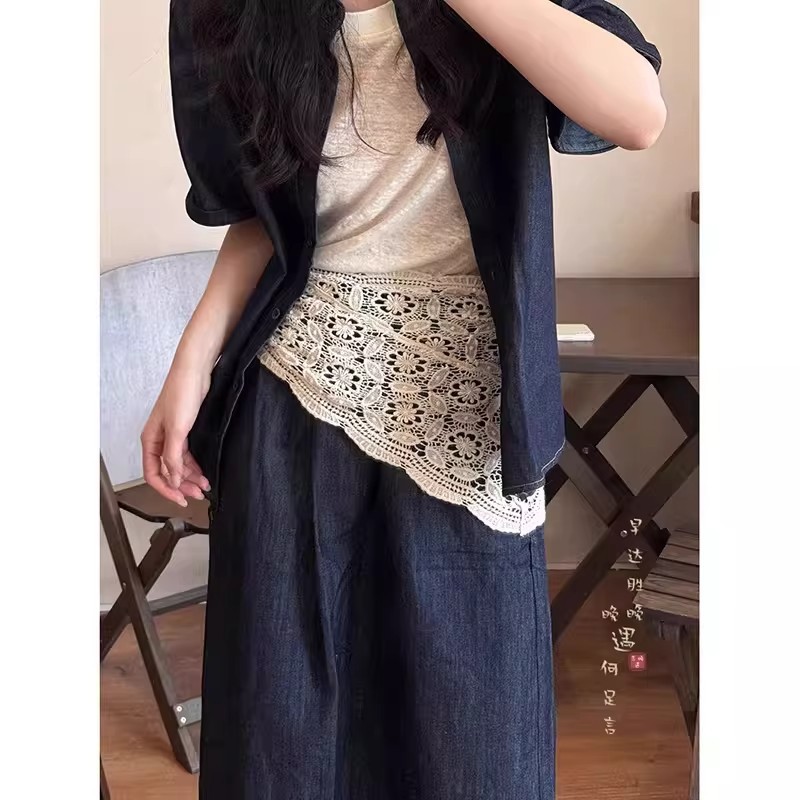 Artistic Hollow-Out Crochet Triangle Scarf, Vintage Irregular Silk Scarf, Layered Knit Lace Headscarf, Triangle Scarf Wholesale