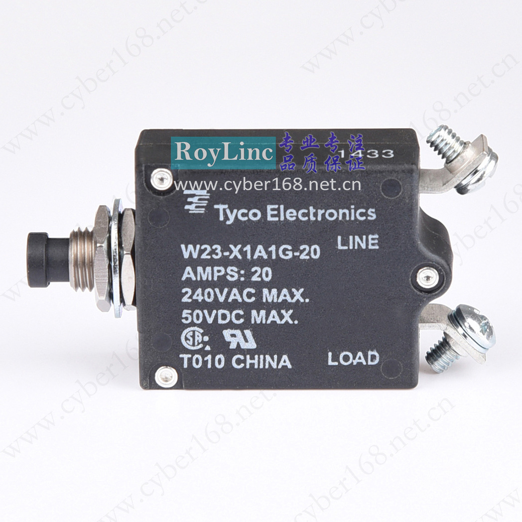 Tyco W23-X1A1G-20 20A 6-1393246-8 1-50Amps热敏式断路器UL CSA