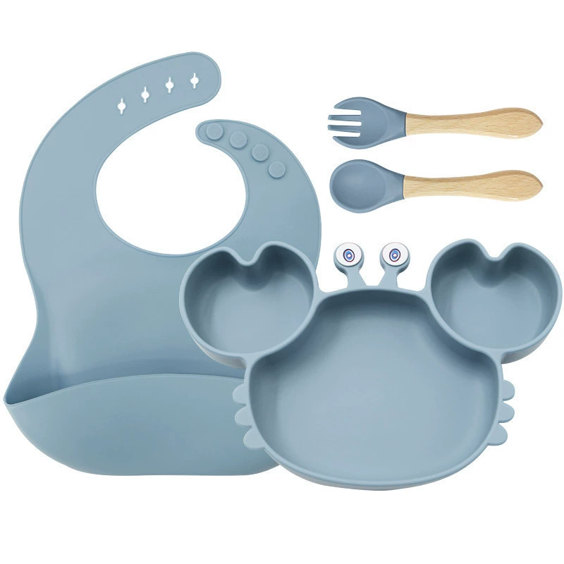 Children's silicone tableware, set, cartoon food silicone, dinner plate
