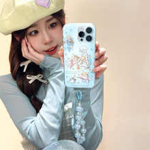 ins蓝色天使情侣挂链适用iPhone15ProMax苹果14/13/12手机壳少女