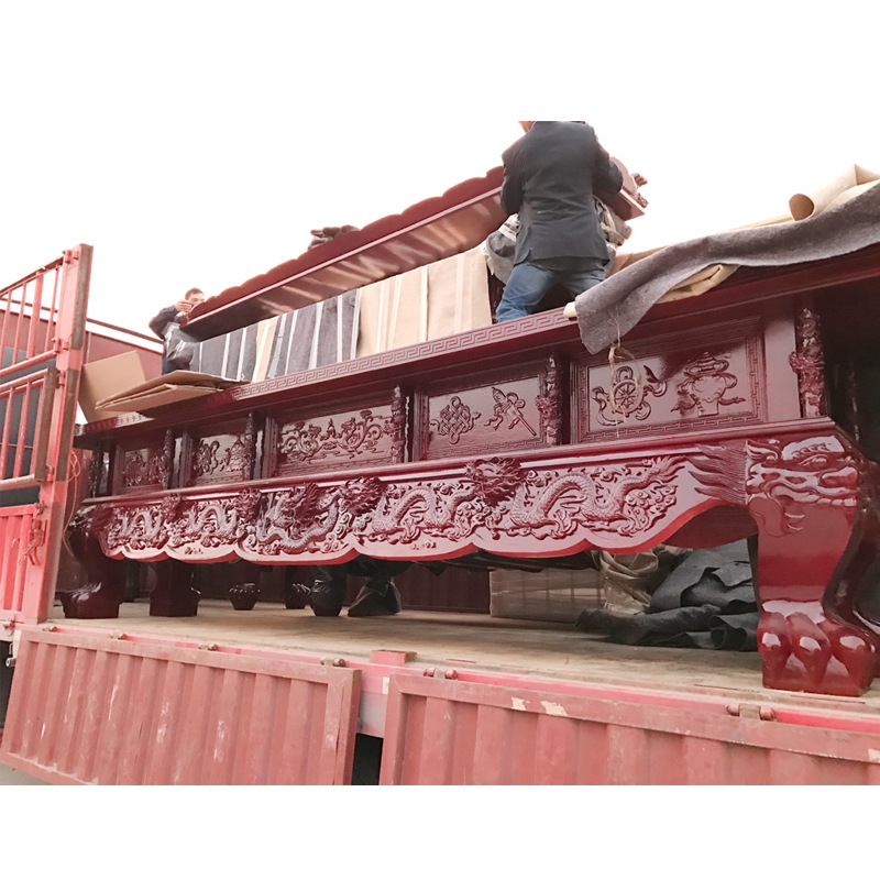 Factory Direct Sales Temple Camphor Wood Altar Buddha Table Ingot Offering Table Solid Wood Wood Carving Altar Buddha Table