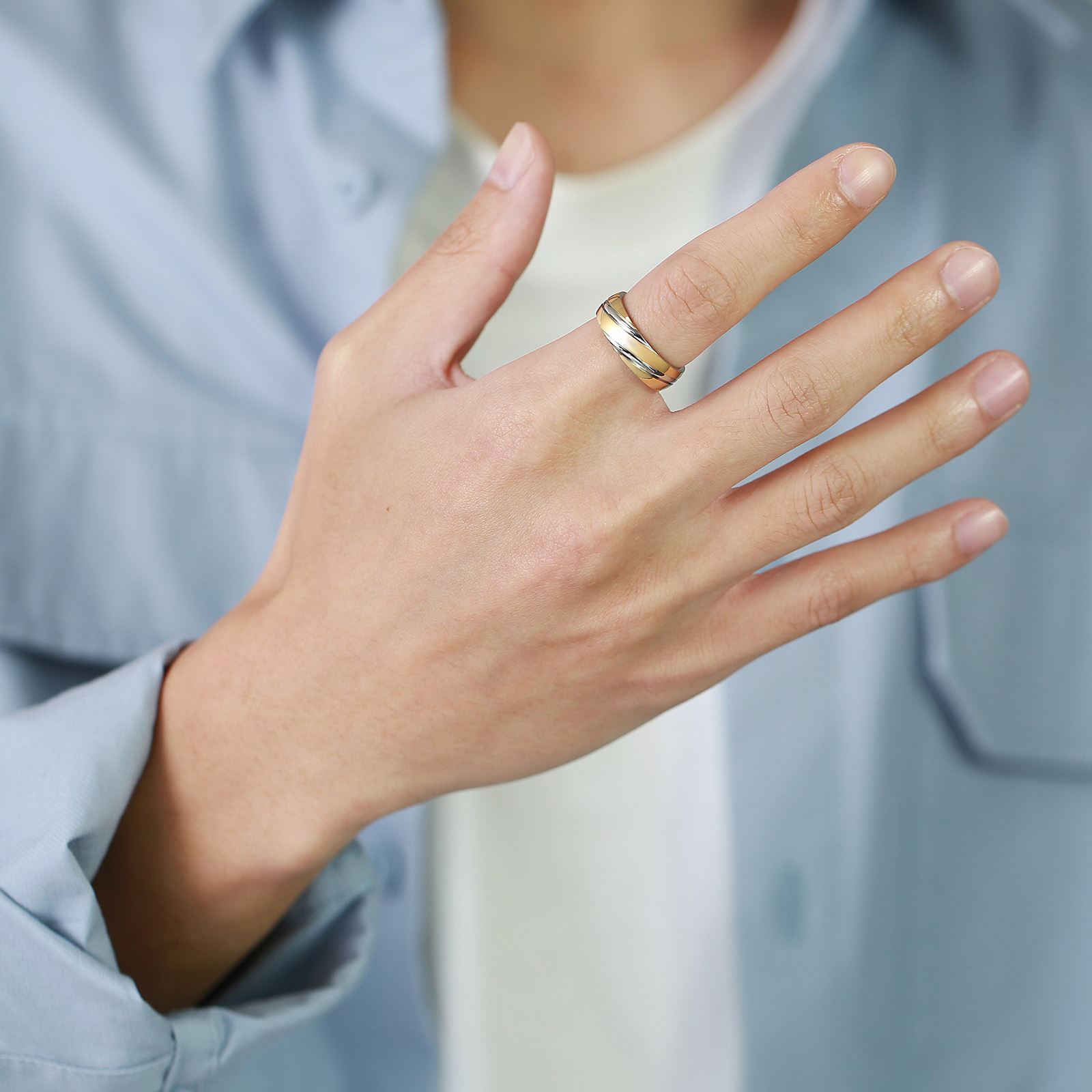 6g Weight Rings Classification 5, 6, 7 Ring Size Daily Occasion Stainless Steel Material Geometric Pattern Men'S Gender Plating Design Simple Style Style Simple Style Geometric Stainless Steel Rings Plating Stainless Steel Rings 11