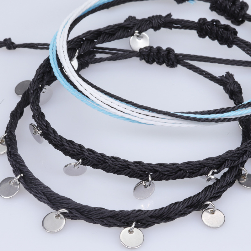 Bohemian Geometric Beaded Beaded Womenu0027S Anklet 6-Piece Set