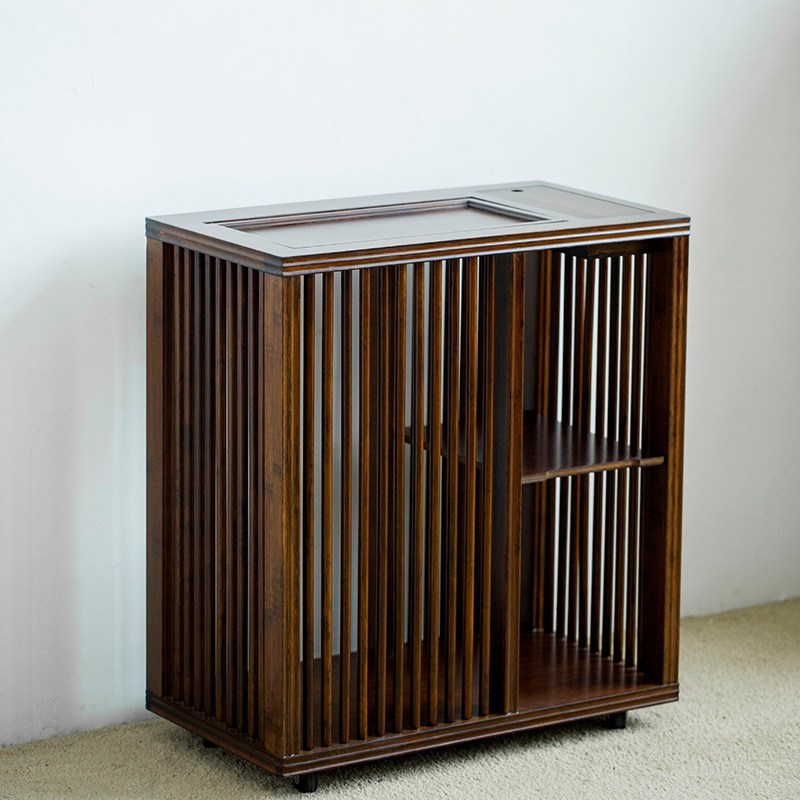 Nuevo carrito de té de bambú chino pequeño gabinete de té Kung Fu juego de té traje bandeja de té de bambú Cocina de Inducción automática mesa de té de agua
