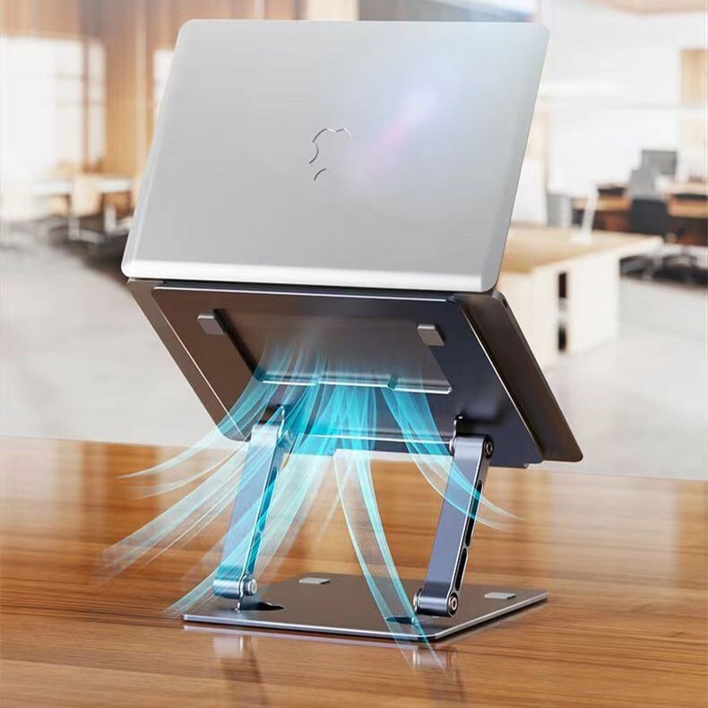 Metal Laptop Stand Computer Stand Steel Gold Lift Convenient Elevated Stand Base Folding Cooling Rack