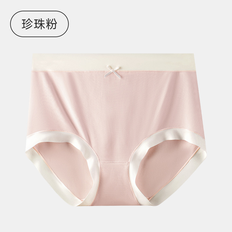 Ropa interior de mujer de cintura alta de talla grande cómoda piel agradable de seda de morera entrepierna antibacteriana cintura alta ropa interior elástica grande de mujer en stock