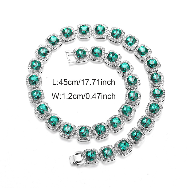 Retro Square Alloy Inlay Rhinestones Unisex Necklace 1 Piece
