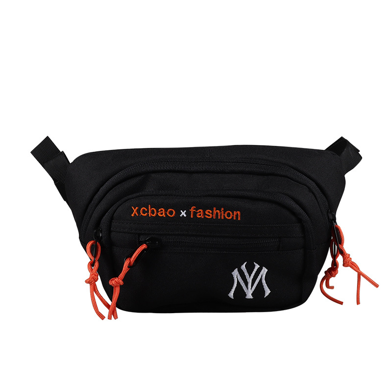 Bolso de los niños de moda estilo coreano lienzo contraste color cintura bolsa bebé monedero moda fresco chico guapo carta crossbody pecho bolsa
