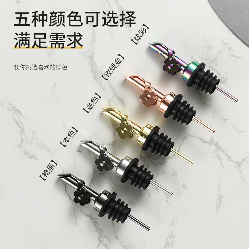 Creativo 304 de acero inoxidable de apertura automática y cierre de la máquina de vertido de aceite tapón de la botella de vino salsa vinagre tapón de la botella Enengrasador boquilla