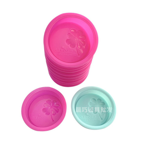 Supply of single round English four-leaf clover cake mold, handmade soap silicone mold, soap output is about 75 grams