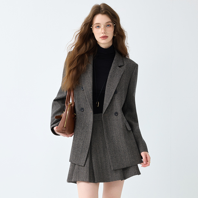 2025 New Autumn and Winter College Student Jackets for Women, Autumn Clothing, Goddess Style Casual Tops, Classy Texture Suits