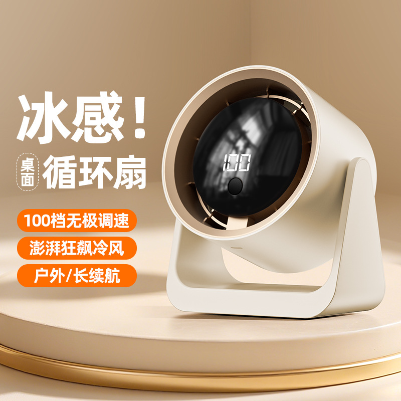 Ventilador pequeño de escritorio, ventilador eléctrico, gran viento de escritorio, mini dormitorio de estudiantes portátil, ventilador de circulación, larga duración de la batería