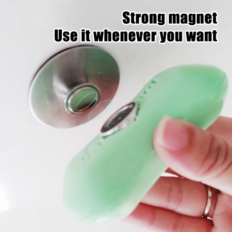 New Bathroom Soap Holder, No-Drill Soap Rack for Bathroom, Water-Draining Magnetic 304 Stainless Steel