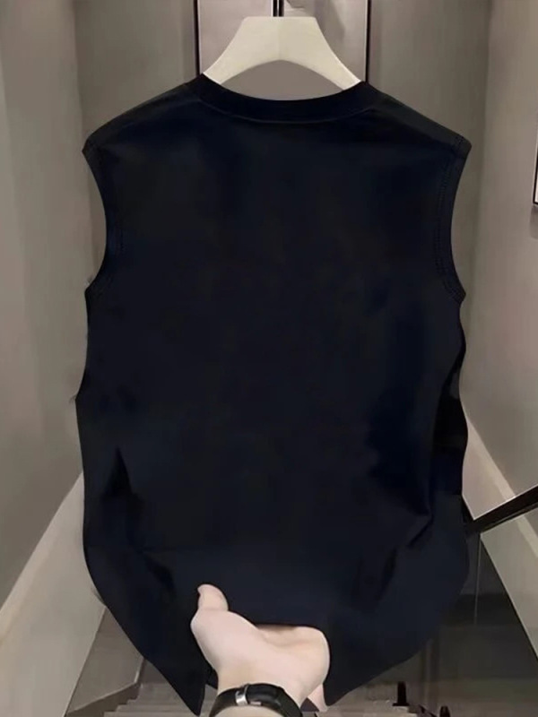 アメリカのトレンディなブランドノースリーブ Tシャツメンズベスト夏ルーズフィットネス服男の子純綿スポーツカジュアルベスト|undefined
