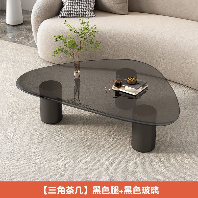 Tabla de té de vidrio templado tabla de roca pequeña sala de estar doméstica moderna simple red tabla de té goteo de agua