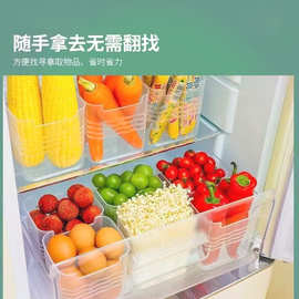 冰箱侧门收纳盒厨房果蔬调料包分类透明置物盒家用冰箱冷藏整理盒