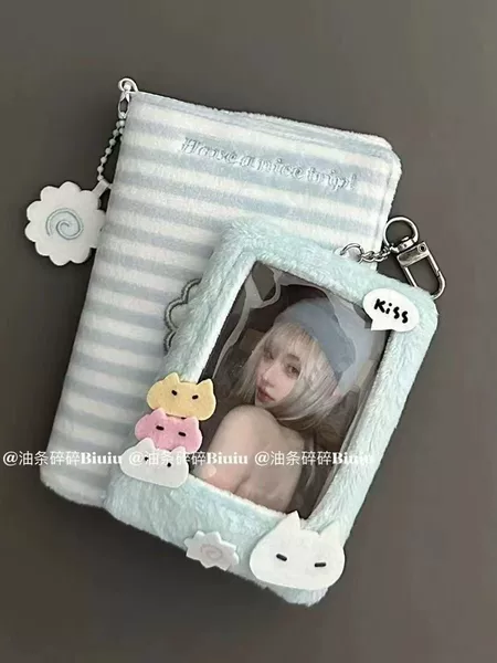 Cute Original Ins-Style Plush Card Holder for Campus Student Bus Cards, Photo Display, Id Card Holder, Niche Design