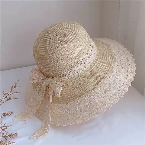Кружевной бант с полыми краями, модная Приморская Праздничная шляпа рыбака, женская уличная Солнцезащитная соломенная шляпа, летняя шляпа от солнца