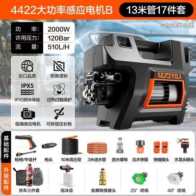 Portable car washer – Portable Water Pump - 1-yuan-upgraded-nozzle-version-13m-inlet-and-outlet-pipes-car-wash-set-foam-pot-nozzle