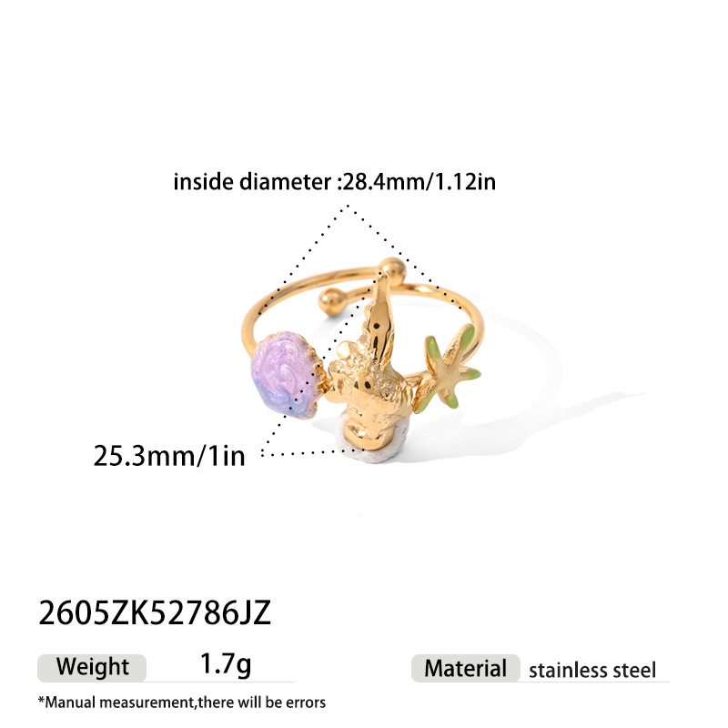 2026 nueva explosión transfronteriza anillo de vacaciones de goteo de aceite flores rosadas irregular conjunto de anillo ajustable para mujeres