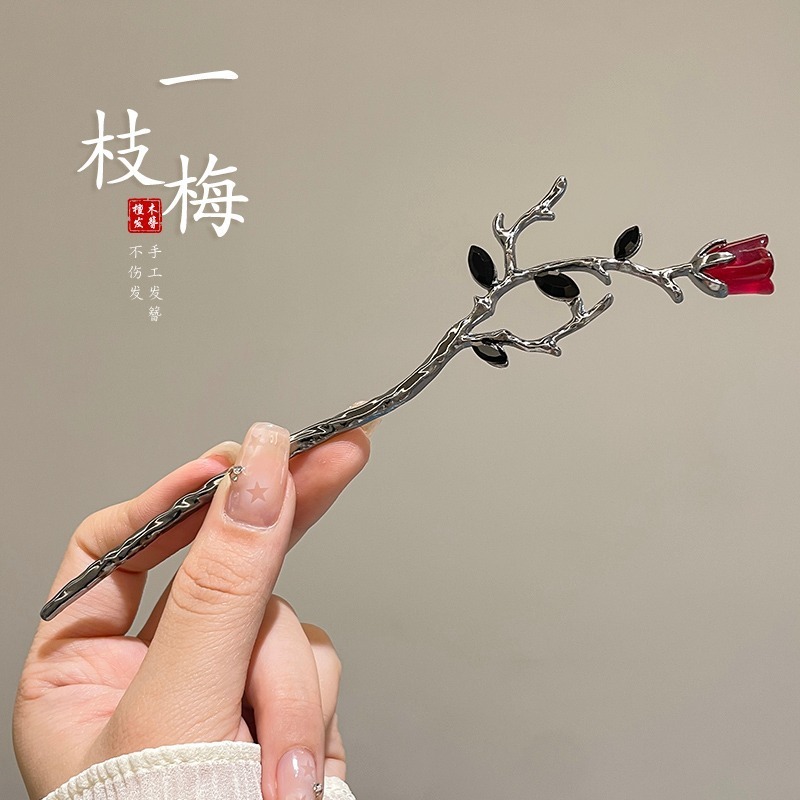 新しい中国風の古代スタイルのヘアピン、ハイエンドのシンプルでモダンな木製ヘアピン、新鮮な気質、漢服のチャイナドレスのヘアピン、女性用|undefined