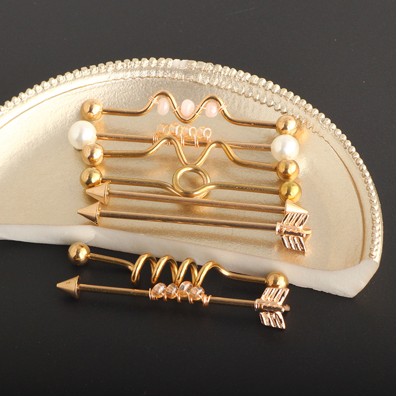 Pointed titanium steel lip stud product view