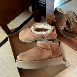 Henan Sangpo Village Sheepskin Integrated Snow Boots for Women Winter 2024 New Style Warm Men's Short Boots with Fleece Lining and Thickened Warmth