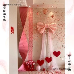 蝴蝶结网红装饰超大丝绒婚房成品布置春节橱窗情人节背景家用新款
