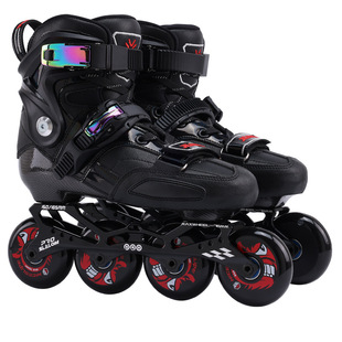 Jiahu Carbon Fiber Fancy Flat Shoes Professional Inline Roller Skates for Adults and Children Teaching and Training Roller Skating Training Shoes