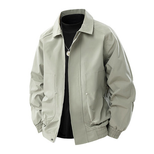 Cross-border OZON New Spring Jacket Men's Wide Loosen Laps Jacket Pocket Decorative Large Pocket Teen Fashion