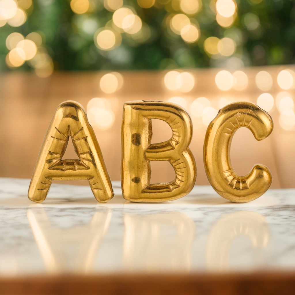 Real Gold Plated Plating Material 5 PCS/Package 304 Stainless Steel PVD Coated Real Gold Plated Letter Pendant DIY Jewelry Accessories